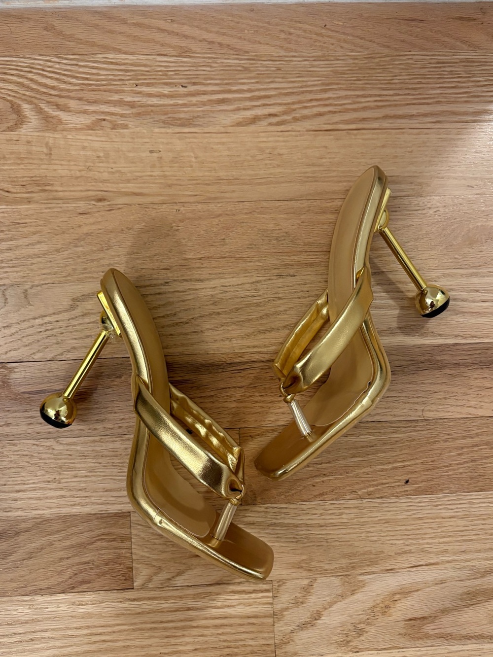 Gold Metallic Heeled Sandals